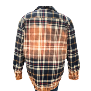 Size X-Large Navy, Tan & Red Bleach Flannel