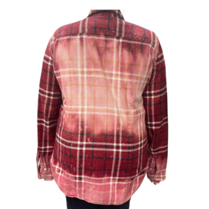 Size X-Large Red & Pink Bleach Flannel