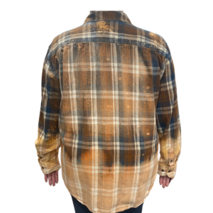 Size Large Brown & Blue Bleach Flannel