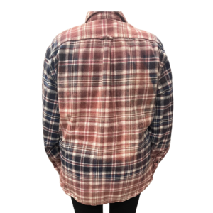 Size X-Large Navy, White & Red Bleach Plaid
