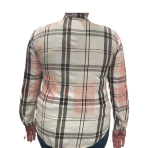 Size Large Light Pink Bleach Plaid