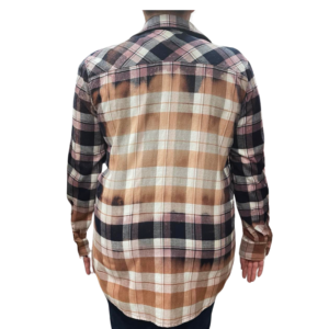 Size Large Pink & Grey Bleach Flannel