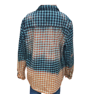 Size Small Teal & Black Checker Flannel