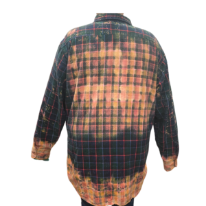 Size X-Large Green, Purple & Red Bleach Plaid
