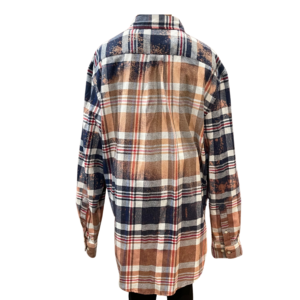 Size Large Navy, White & Red Bleach Flannel