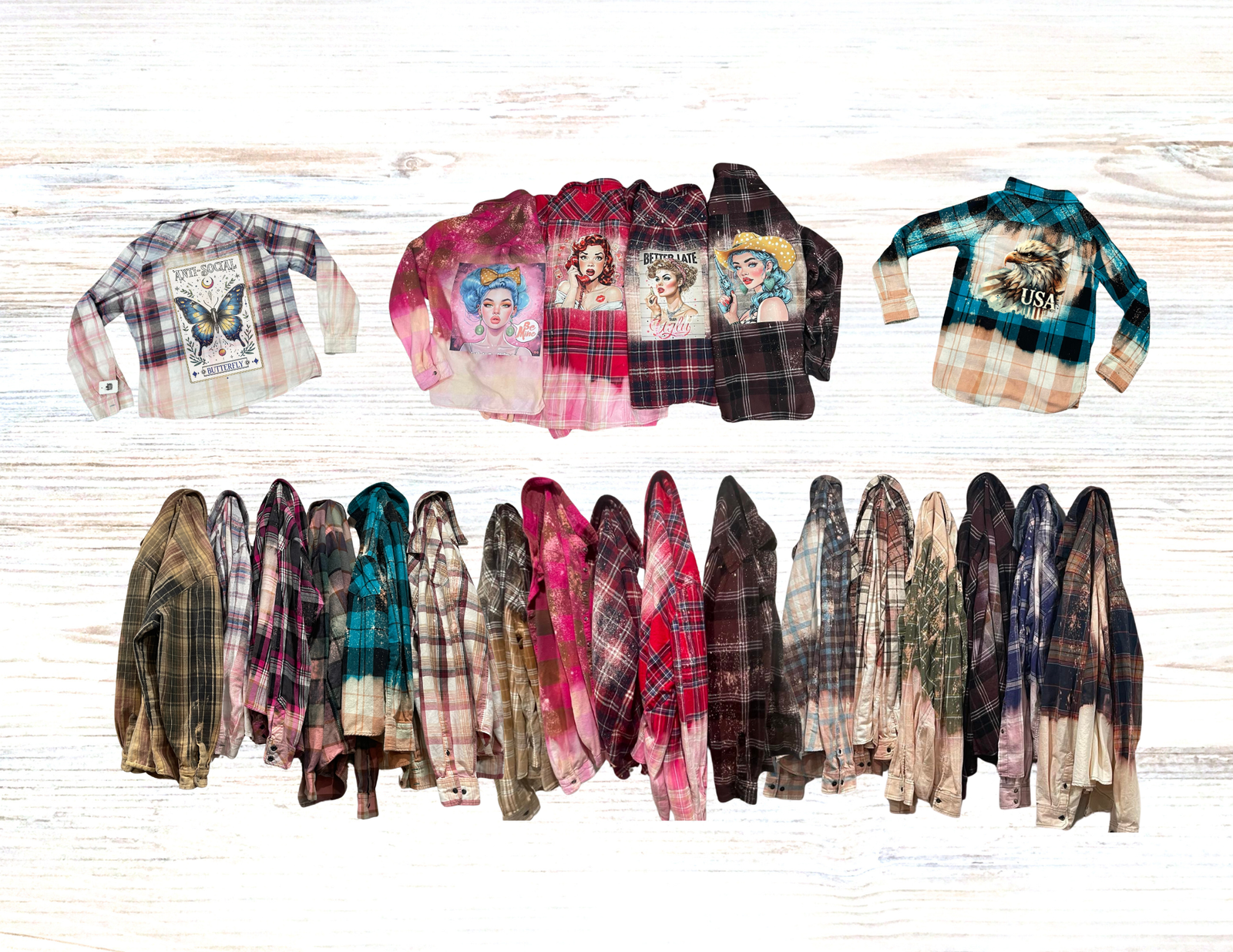 cover no words upcycled flannel display